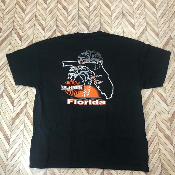 Harley-Davidson Motorcycles Florida Map Graphic Black Tee Mens Size 2XL. - Picture 4 of 6